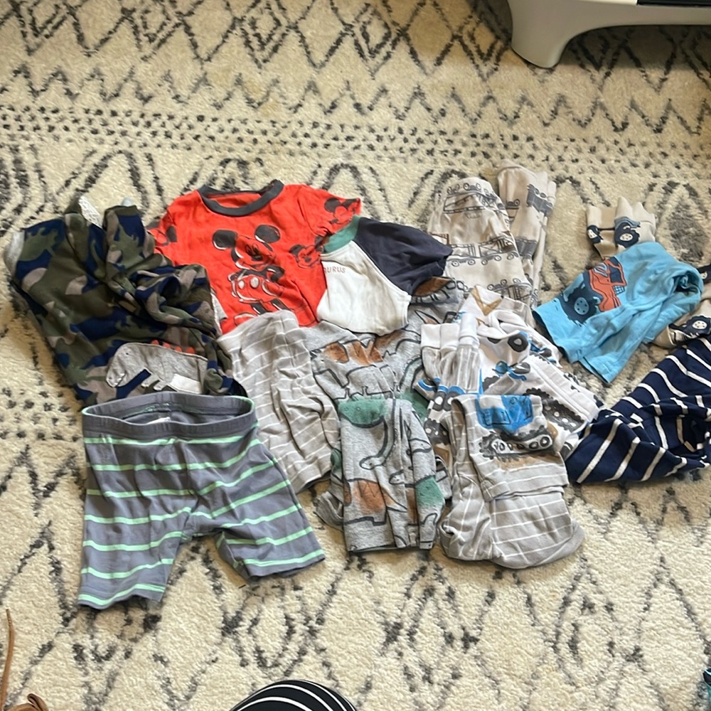 Multiple pairs of 18 month pajamas